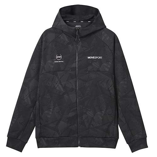 デサント DESCENTE S.F.TECH SHIELD 総柄フルジップフーディー 長袖 メンズ ST4FSW44M-BKBK