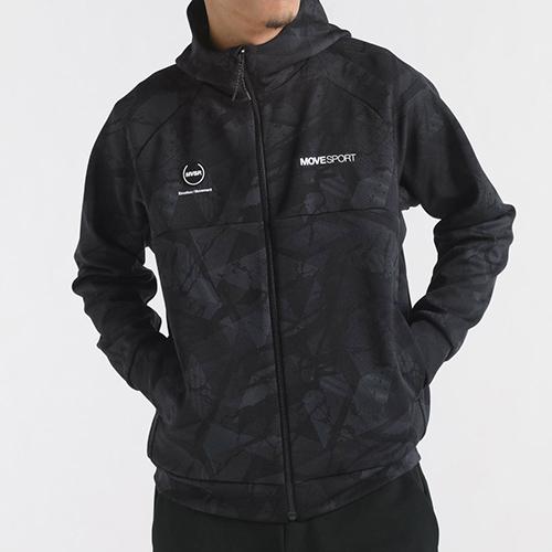 デサント DESCENTE S.F.TECH SHIELD 総柄フルジップフーディー 長袖 メンズ ST4FSW44M-BKBK