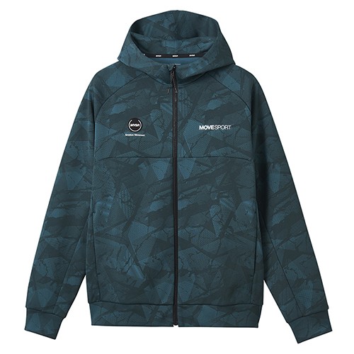 デサント DESCENTE S.F.TECH SHIELD 総柄フルジップフーディー 長袖 メンズ ST4FSW44M-GRGR