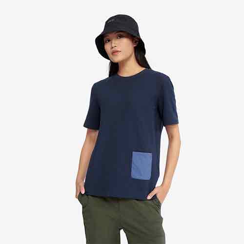 エーグル AIGLE UVカット ショートスリーブポケット 半袖 Tシャツ アウトドア ウィメンズ ZTFBF70-001