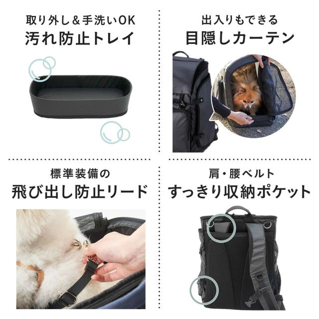 エアバギー フォー ペット エアバギー犬 3ウェイバックパックキャリ— ワイド ブラック【送料無料】 犬 猫 ペットキャリーバッグ リュック_9