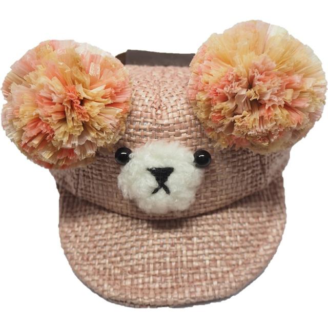 犬の帽子 ガーデンオブエデン 麦わらこぐまCAP Sサイズ ピンクベアー