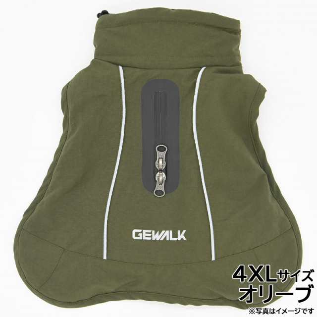 GEWALK（ジウォーク） ハイカー サーマル ジャケット 4XL オリーブ【送料無料】 犬 ドッグウェア コート 洋服 撥水 快適 暖かい 大型犬