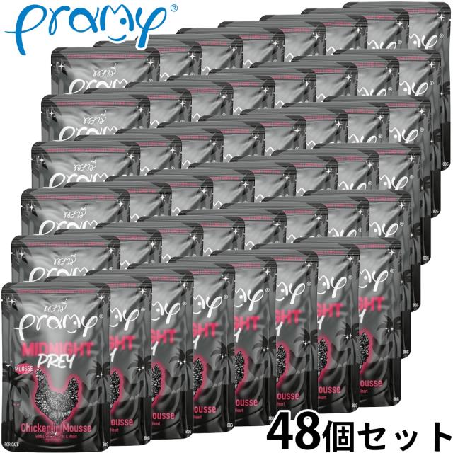 プラミー Pramy キャットフード ウェットフード ミッドナイト チキンムース アダルト 80g×48個セット
