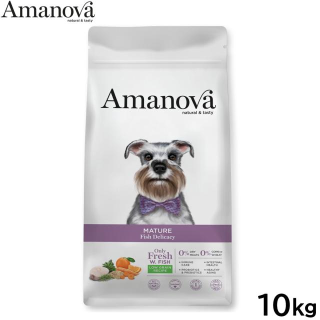 アマノバ Amanova ドッグフード マチュア フィッシュ デリカシー ドライフード シニア犬用 中粒 10kg