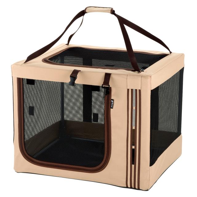 リッチェル Richell たためる3WAYペットケージ 640 ブラウン 持ち運び 折りたたみ ドライブ キャリー 犬 猫の通販はサークル・ケージ・ゲート・犬小屋