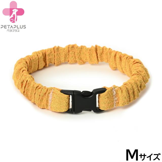 ペタプラス にゃんくるバンド（ちりめん） 猫・小型犬用 ネックバンド M 無地イエロー【送料無料】