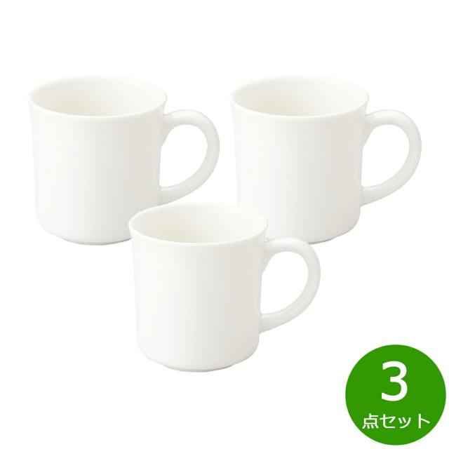 森修焼 マグカップ白 3点セット【送料無料】日本製 電子レンジ対応 食洗機対応 遠赤外線効果 陶器 天然石 安心 安全 日本製陶器 鉛フリー カドミウムフリー