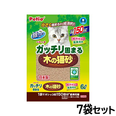 Petio ペティオ ガッチリ固まる木の猫砂 6L×7袋セット