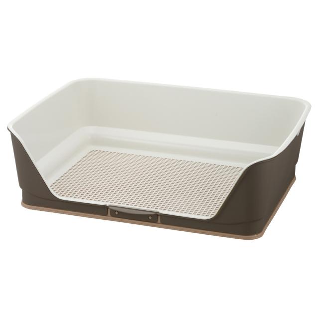 リッチェル Richell お掃除簡単ステップ壁付トイレ ワイド ダークブラウン【送料無料】 トイレトレー 犬用トイレ 囲い メッシュの通販は 6,220円