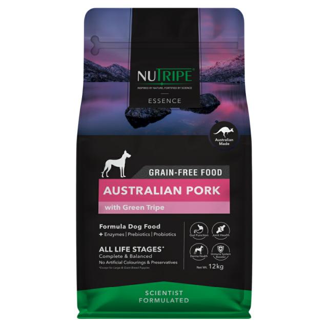 ニュートライプ GFドライ ドッグ ポーク with グリーントライプ 12kg 送料無料グレインフリー 穀物不使用 犬 ドッグフード 無添加