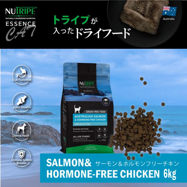 ニュートライプ GFドライ キャット サーモン＆チキン with グリーントライプ 6kg 送料無料グレインフリー 穀物不使用 猫 キャットフード 無添加_1