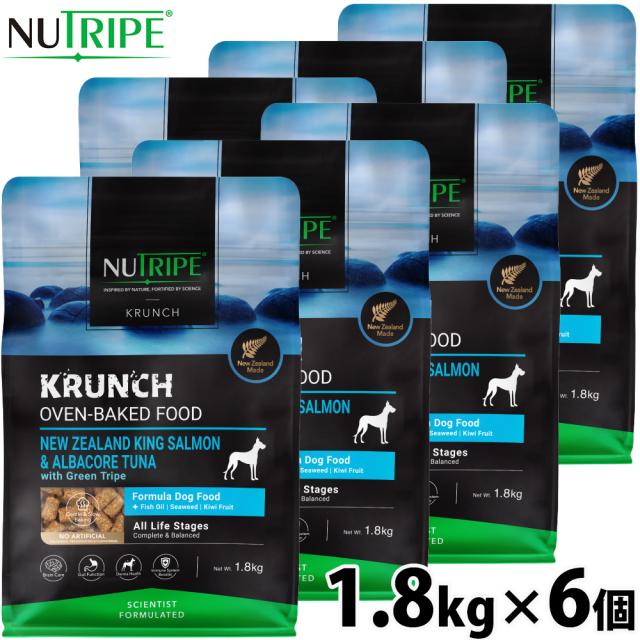 ニュートライプ NUTRIPE ドッグフード クランチ オーブンベークド キングサーモン＆ツナwithグリーントライプ 1.8kg×6個