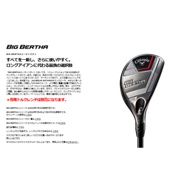 キャロウェイ　ビッグバーサユーティリティー2023 4H　リシャフト【美品】 キャロウェイ ビッグバーサユーティリティー2023 4H リシャフト【美品