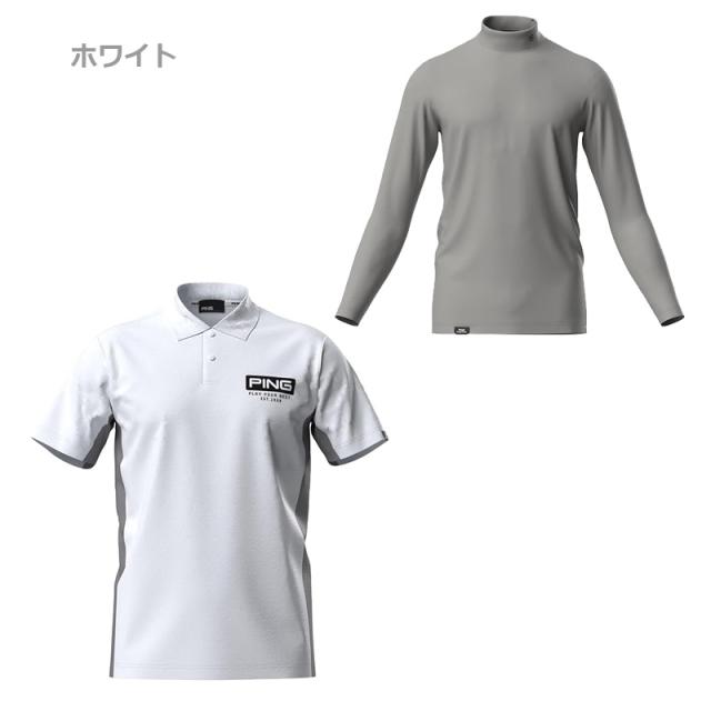PING メンズ L ホワイト インナーシャツ　新品 即納】2025 PING ピンゴルフ メンズ インナーシャツ レイヤードツイン