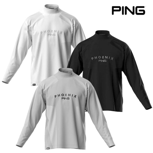 【即納】PING ピンゴルフ メンズ 長袖 モックネックシャツ メッシュジャカード ハイネックシャツ 621-5266801 日本正規品 25秋冬