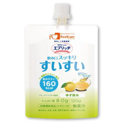 エプリッチ すいすい パウチゼリー ゆず風味 120g×36 フードケア 