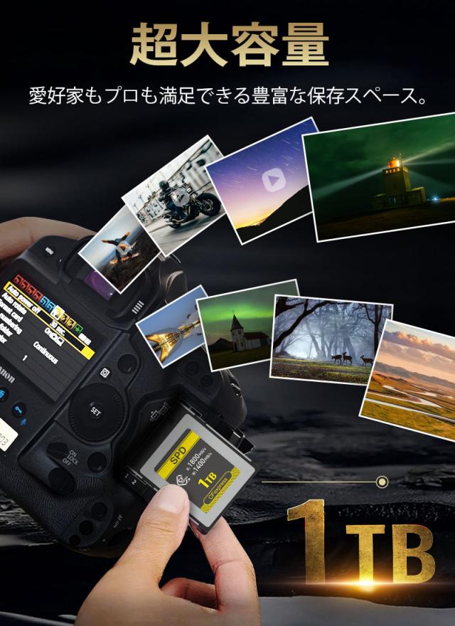 SPD CFexpress Type B メモリーカード 1TB R:1800MB/s W:1400MB/s 8K