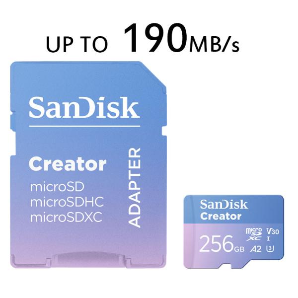 microSDXC 256GB SanDisk UHS-I U3 V30 4K A2 Class10 R:190MB/s W:130MB/s Nintendo Switch動作確認済 SDSQXAV-256G-GN6MS ネコポス送料無料