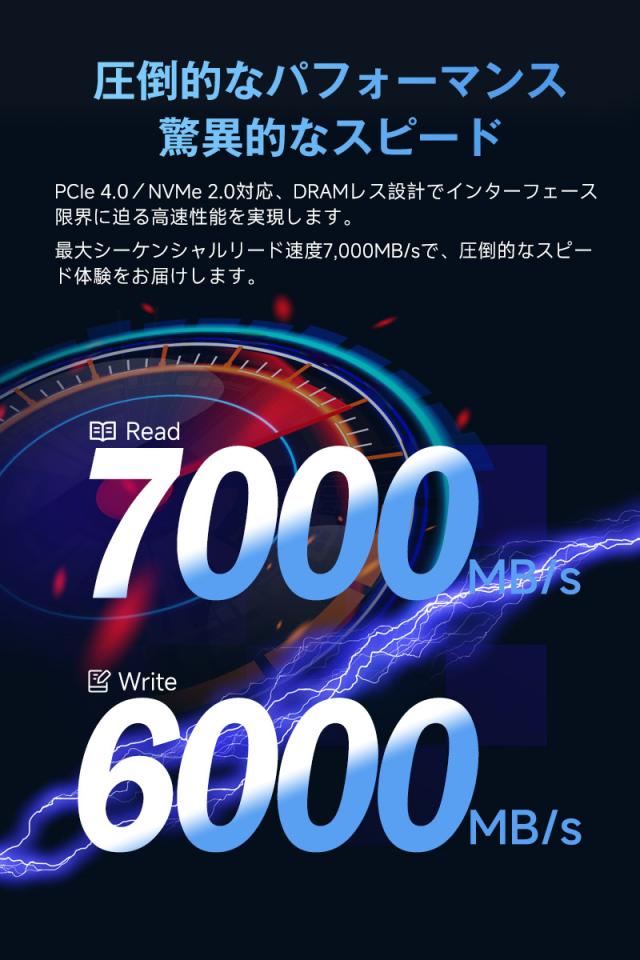 YMTC ZHITAI 4TB 内蔵SSD M.2 2280 R:7000MB/s W:6000MB/s PCIe 4.0 NVMe 2.0 PS5 Pro/PS5 Slim/PS5動作確認済み 並行輸入品 5年保証 宅配便送料無料_1