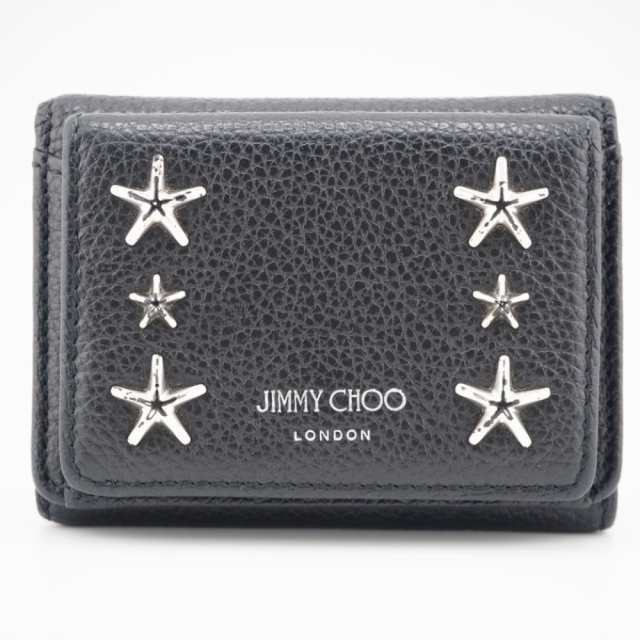 JIMMY CHOO/ジミーチュウ スター スタッズ 三つ折り財布 ブラック レディース ブランド