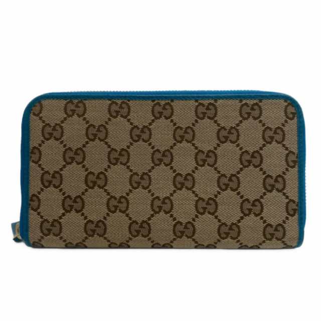 GUCCI/グッチ 363423 ラウンドファスナー GGキャンバス キャンバス 長財布 ブルー レディース ブランドの通販は