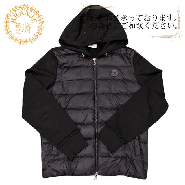 MONCLER/モンクレール PADDED CARDIGAN 23年 コットン ダウンジャケット ブラック メンズ ブランド
