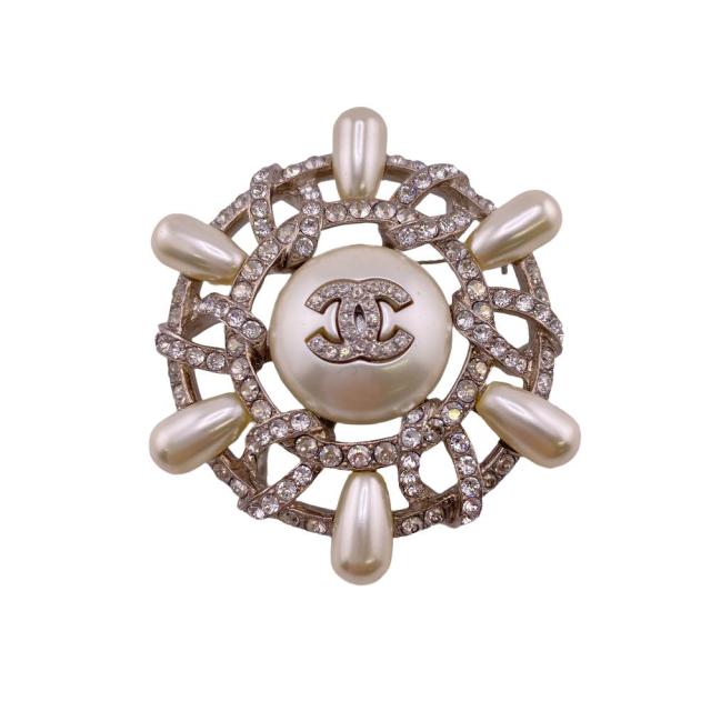 CHANEL シャネル ラインストーン パール ココマーク GP ブローチ CHANEL シャネル ラインストーン パール ココマーク GP ブローチ