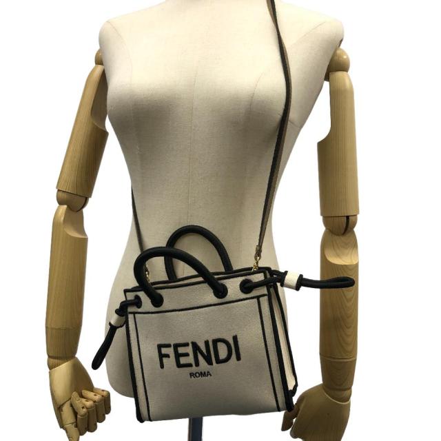 FENDI/フェンディ 8BH380 ROMA MINI キャンバス アイボリー FENDI/フェンディ 8BH380 ROMA MINI キャンバス アイボリー