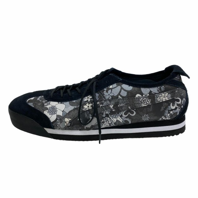 ONITSUKA TIGER/オニツカタイガー 1183B851 花柄 MEXICO 66 スエード スニーカー ブラック メンズ ブランド