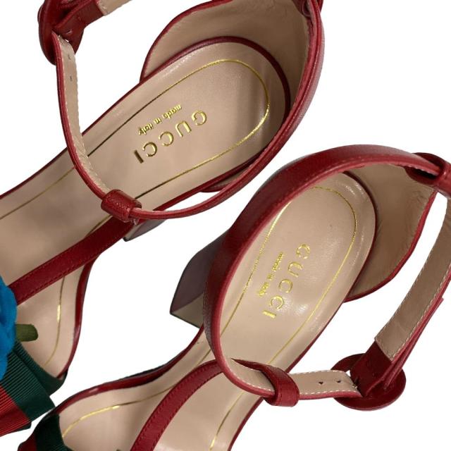 GUCCI/グッチ シェリーライン サンダル ストラップ フラワー レザー 