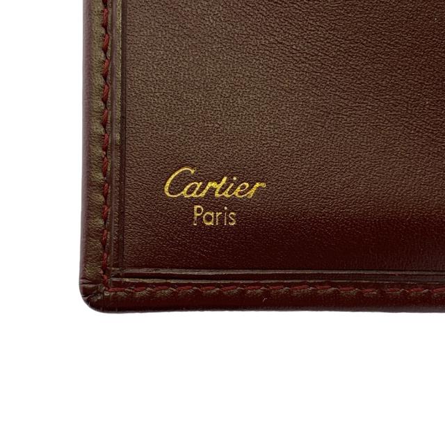 Cartier ワインレッド 三つ折り財布 カルティエ Cartier 本革 三つ折り財布 ワインレッド ガマグチ