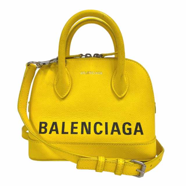 BALENCIAGA/バレンシアガ 550646 ビルトップハンドルXXS 2WAYハンドバッグ レザー ショルダーバッグ イエロー レディース ブランド