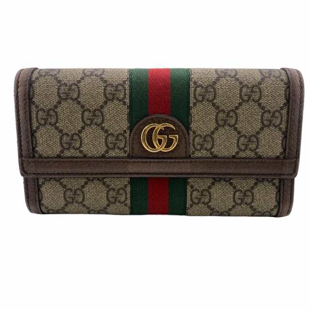 GUCCI/グッチ 523153 オフィディア GGスプリーム キャンバス 長財布 ブラウン レディース ブランド