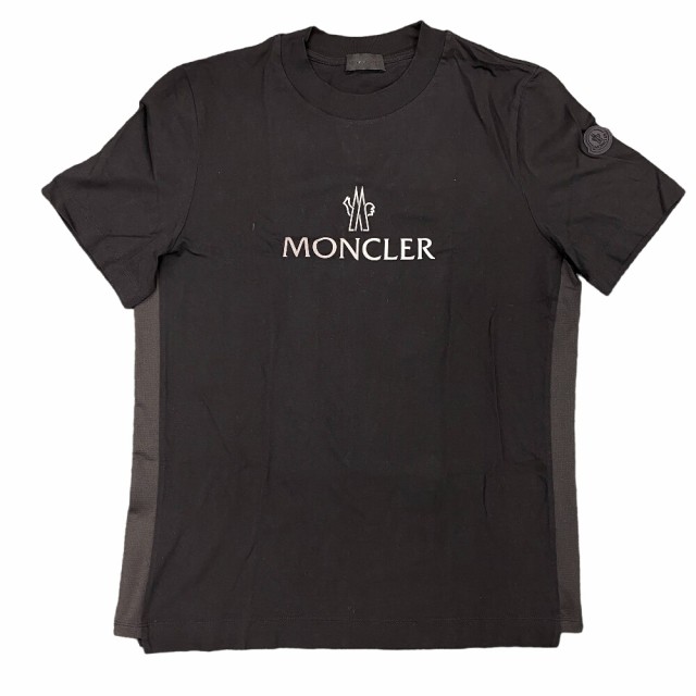 MONCLER/モンクレール J10918C00060 23年 Ｓ コットン 半袖Ｔシャツ ブラック メンズ ブランド