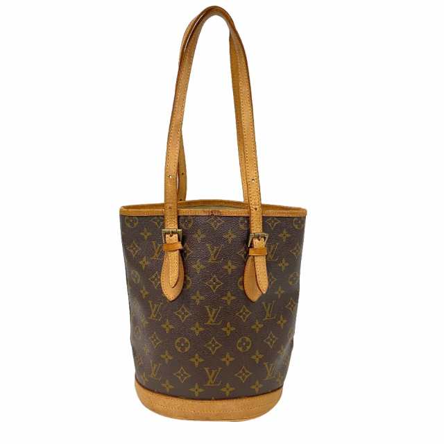 LOUIS VUITTON/ルイヴィトン ビトン M42238 プチバケット モノグラム レザー トートバッグ ブラウン レディース ブランド