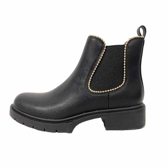 COACH/コーチ LEVY LTHR BOOTIE サイドゴアブーツ 371/2 スタッズ レザー ブーツ ブラック レディース ブランド