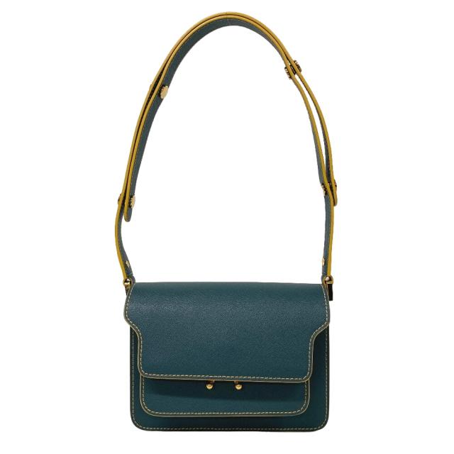 【未使用】MARNI オリーブグリーン ショルダーバッグ MARNI/マルニ トランク レザー ショルダーバッグ グリーン