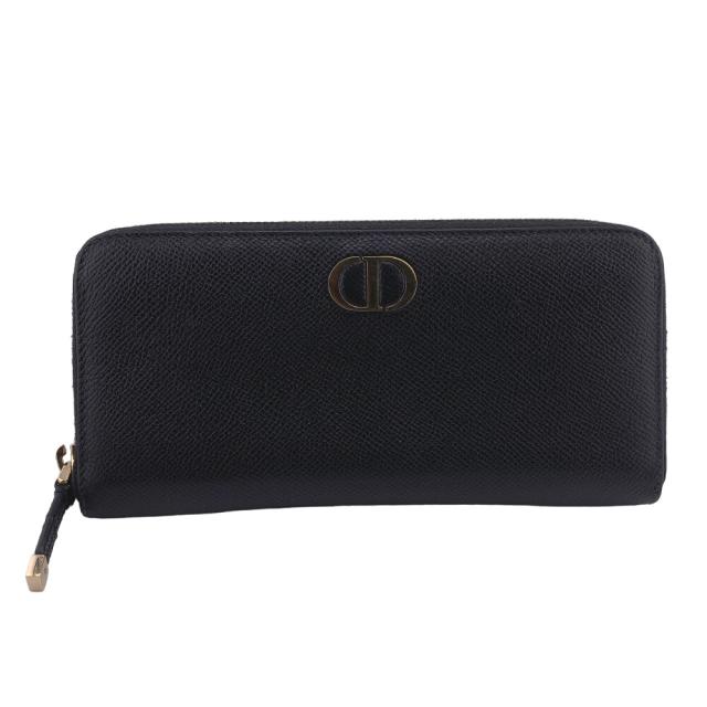 【美品】Dior 長財布　モンテーニュ ブラック　人気　ラウンドファスナー 美品】Dior 長財布 モンテーニュ ブラック 人気 ラウンド