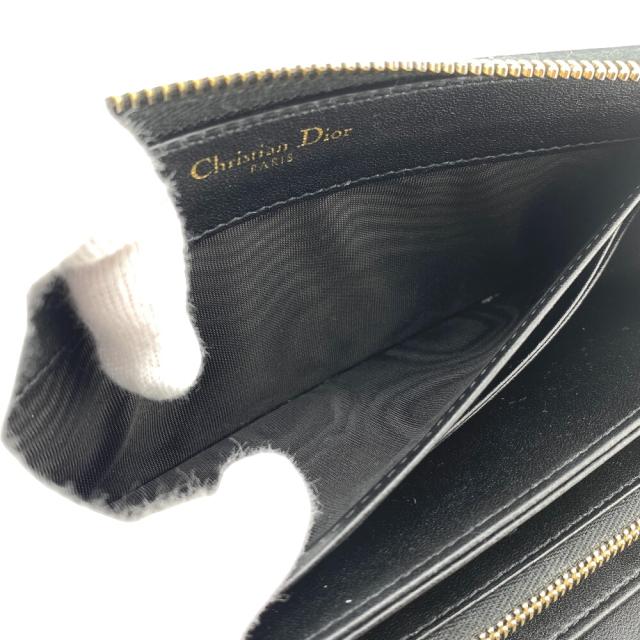【美品】Dior 長財布　モンテーニュ ブラック　人気　ラウンドファスナー 美品】Dior 長財布 モンテーニュ ブラック 人気 ラウンド