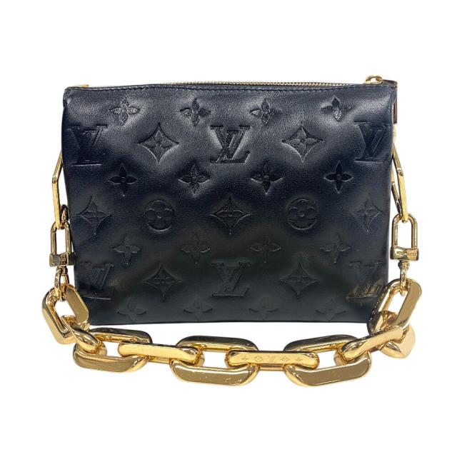 LOUIS VUITTON ルイヴィトン ビトン M21259 クッサンBB チェーン モノグラムエンボス レザー ハンドバッグ ブラック レディース ブランドの通販は