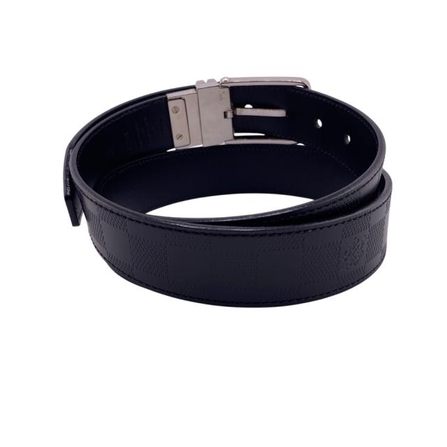 新品 ルイ・ヴィトン サンチュール ボストン90黒 M6873 幅3.5cm