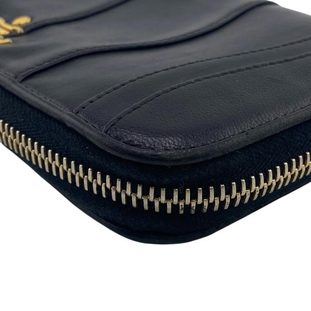 PRADA プラダ 1M0506 ギャザー ラウンドファスナー レザー 長財布