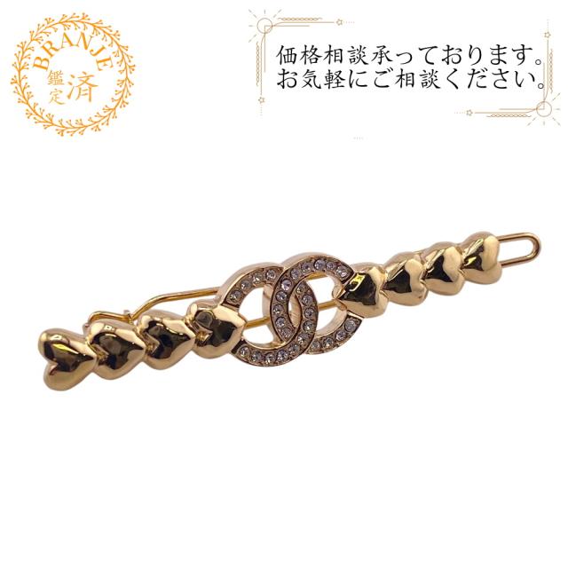 CHANEL シャネル ココマーク ハート GP バレッタ ゴールド