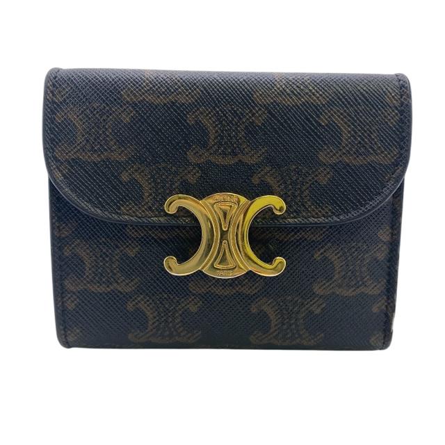 CELINE セリーヌ スモール トリオンフ レザー 三つ折り財布