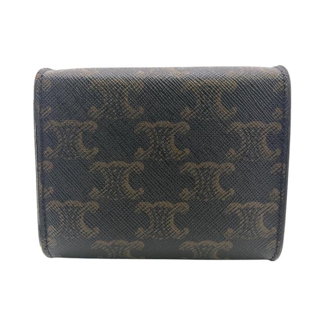 CELINE ブラウンレザー三つ折り財布 CELINE セリーヌ トリオンフ 三つ折り財布 ブラウン レザー S