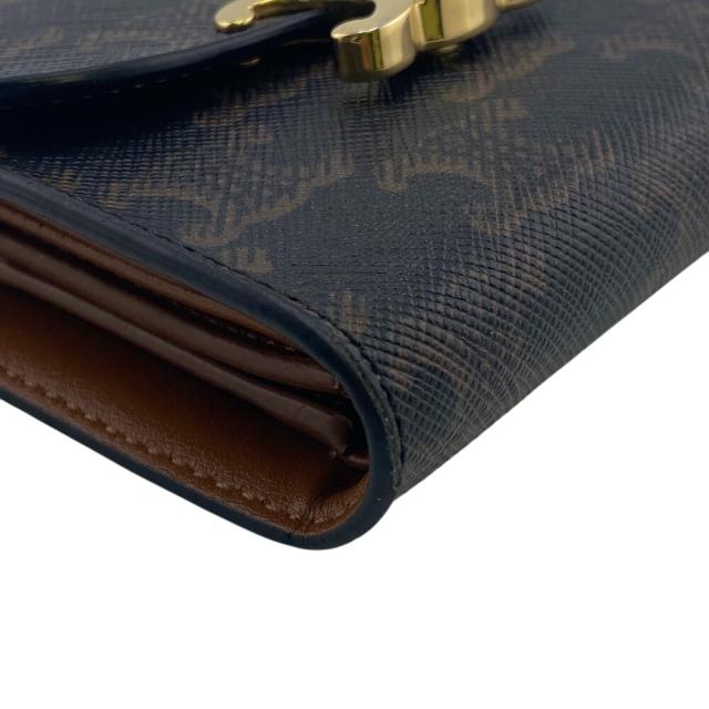 CELINE ブラウン 三つ折り財布 セリーヌ CELINE トリオンフ 折り財布 レザー ブラウン 三つ折り