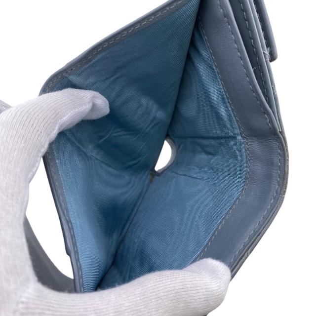 Dior エナメル 三つ折り財布　ブルー系 Christian Dior クリスチャンディオール ロータスウォレット