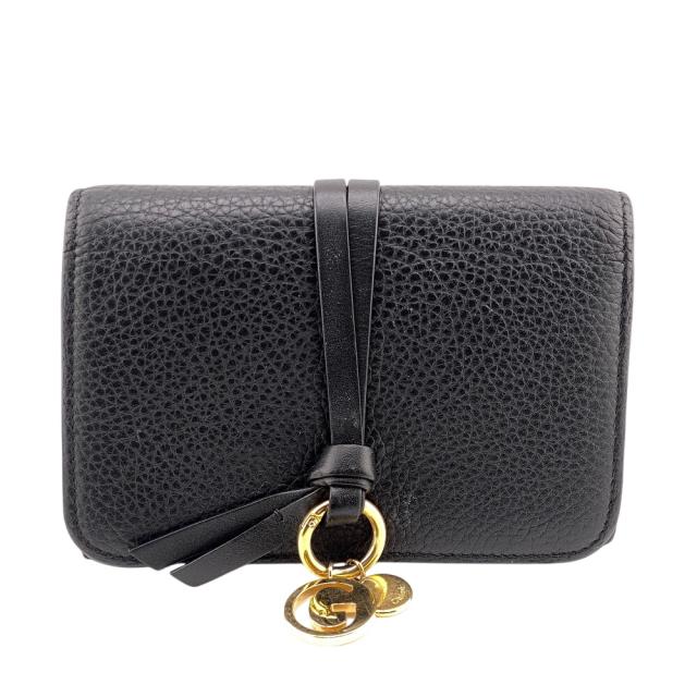 Chloe クロエ アルファベット レザー 三つ折り財布 ブラック