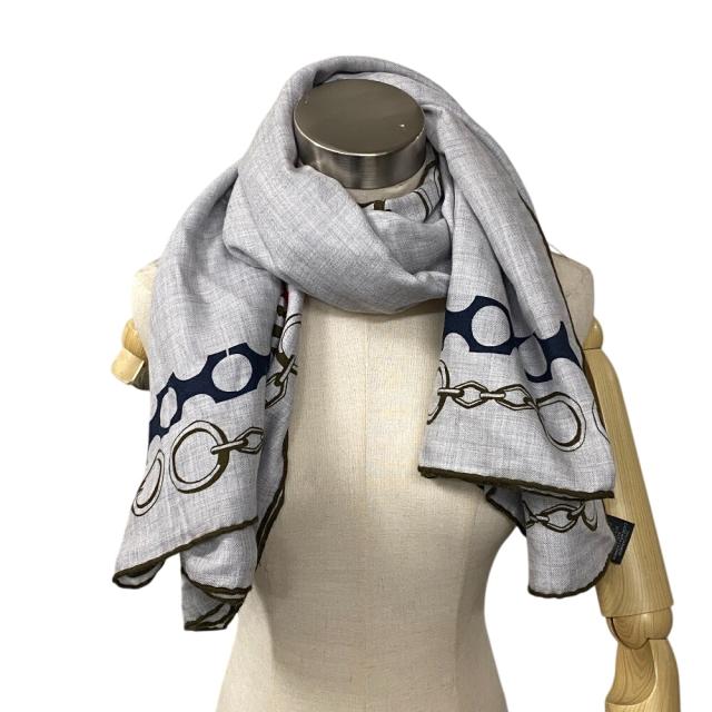 エルメス HERMES スカーフ LISTE EN CHAINES カレ140 グレー エルメス HERMES スカーフ LISTE EN CHAINES カレ140 グレー